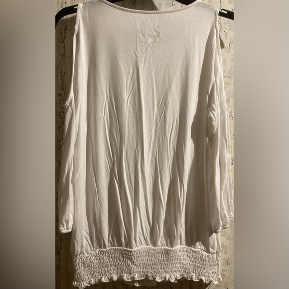 Ladies Size XS White INC International Concepts Cold Shoulder Blouse - Picture 2 of 11